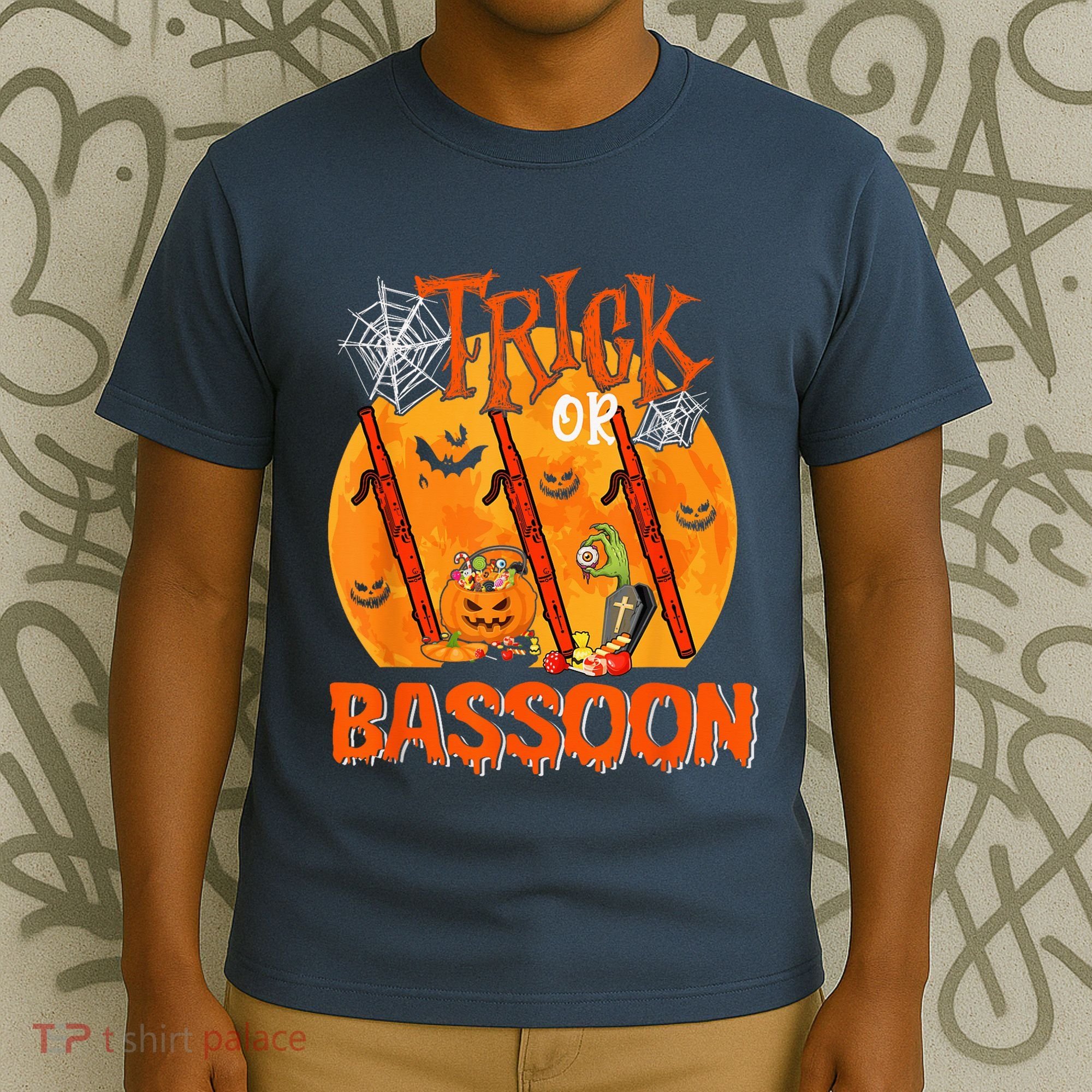 Trick Or Bassoon Halloween Musical Costume Witch's Hat T-Shirt