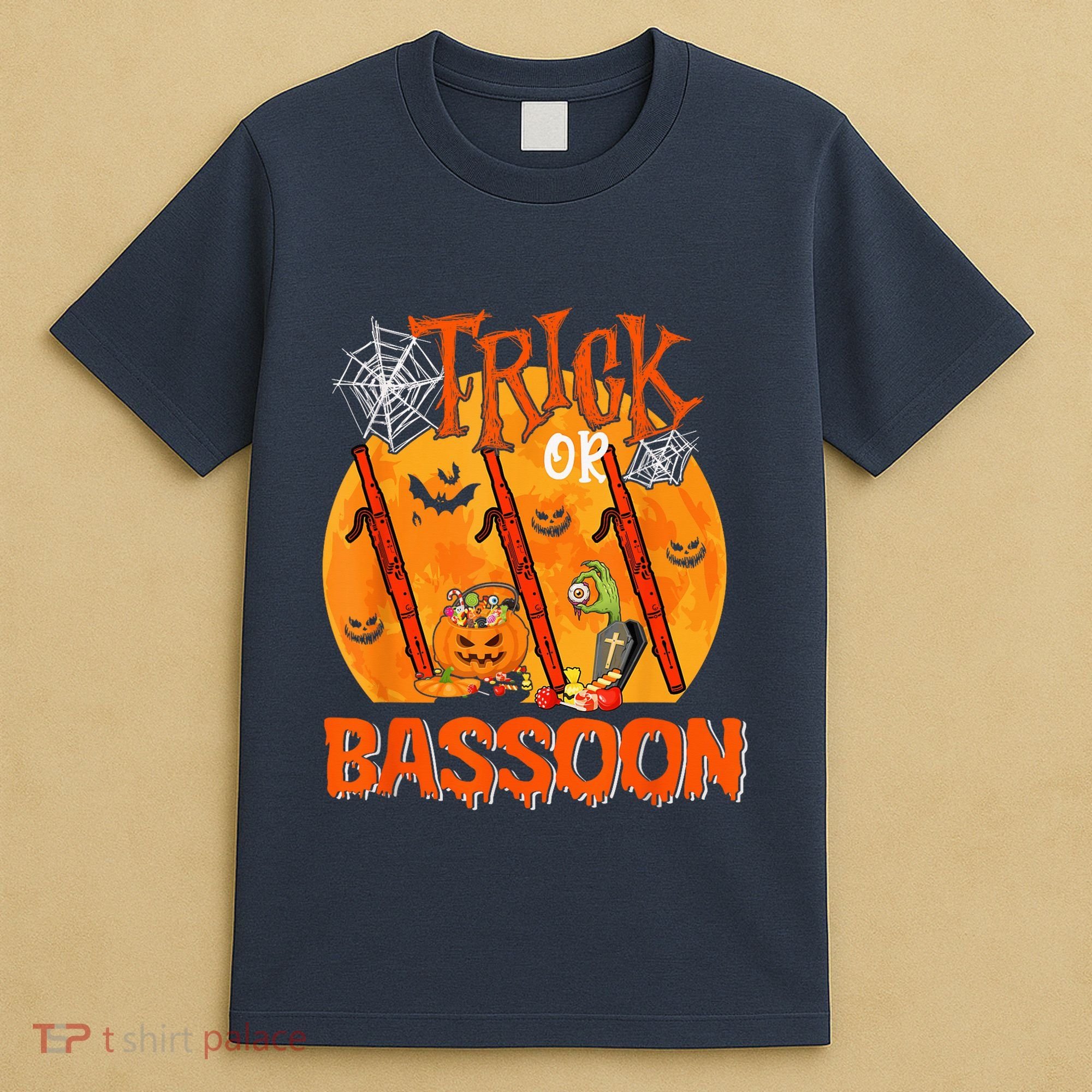 Trick Or Bassoon Halloween Musical Costume Witch's Hat T-Shirt