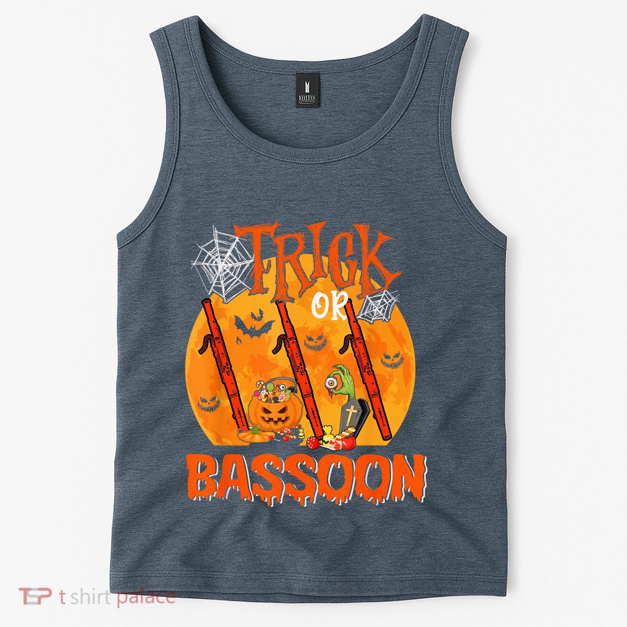 Trick Or Bassoon Halloween Musical Costume Witch's Hat Tank Top
