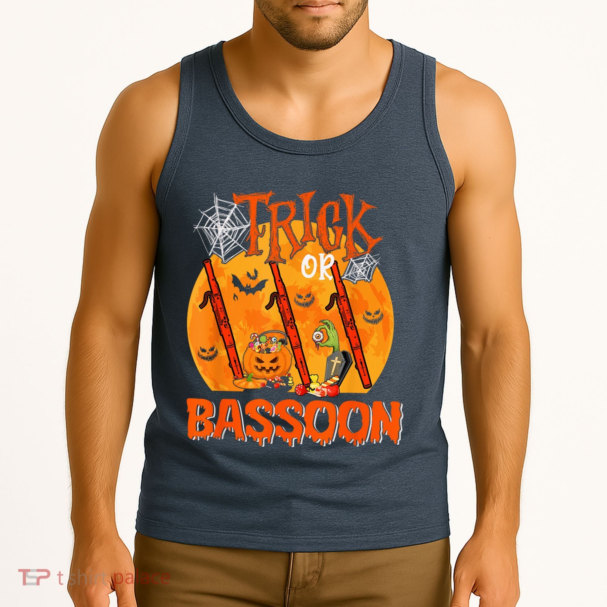 Trick Or Bassoon Halloween Musical Costume Witch's Hat Tank Top