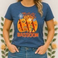 Trick Or Bassoon Halloween Musical Costume Witch's Hat Women's T-Shirt thumb 2