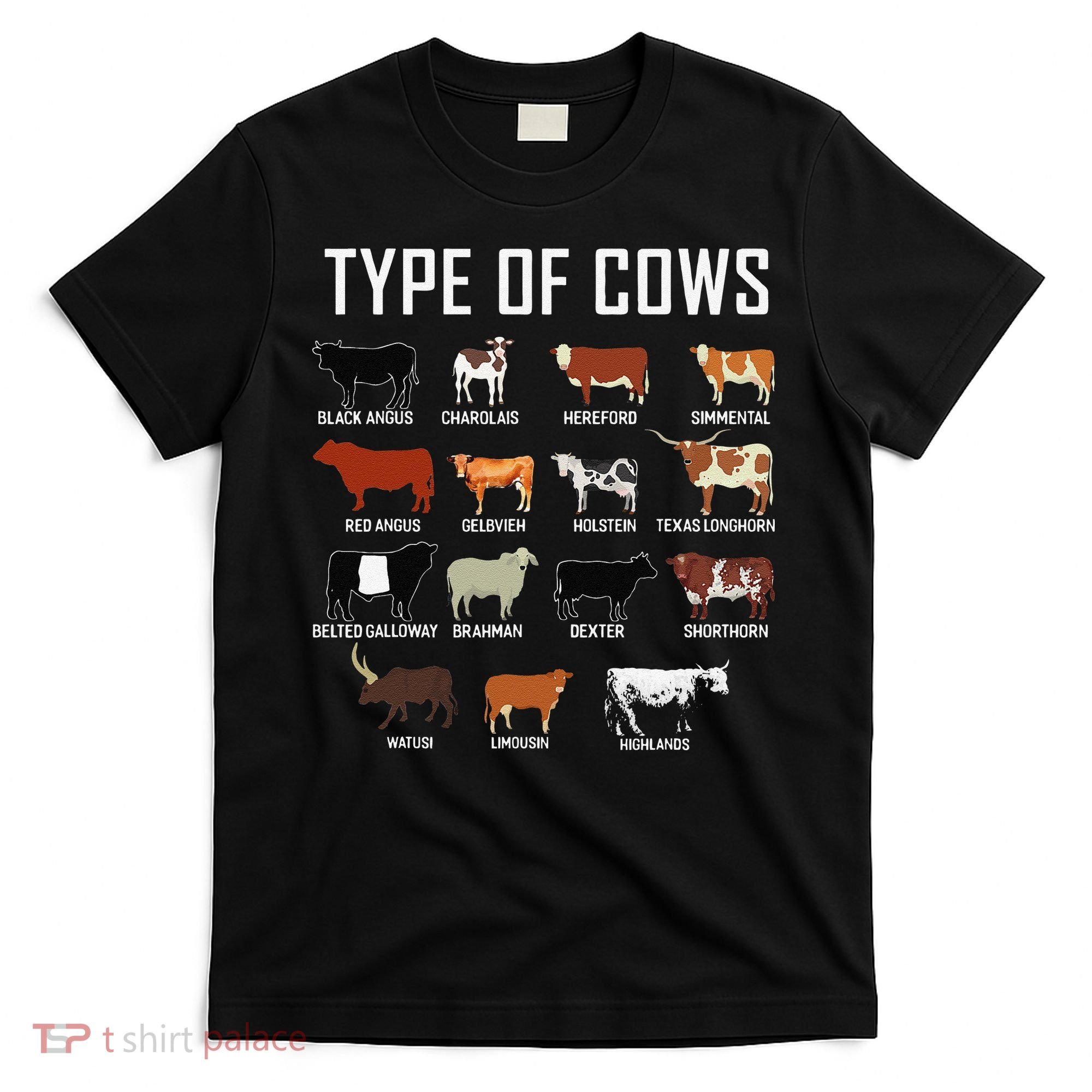 Types Of Cows Farmer Tee Costume Cow T-Shirt
