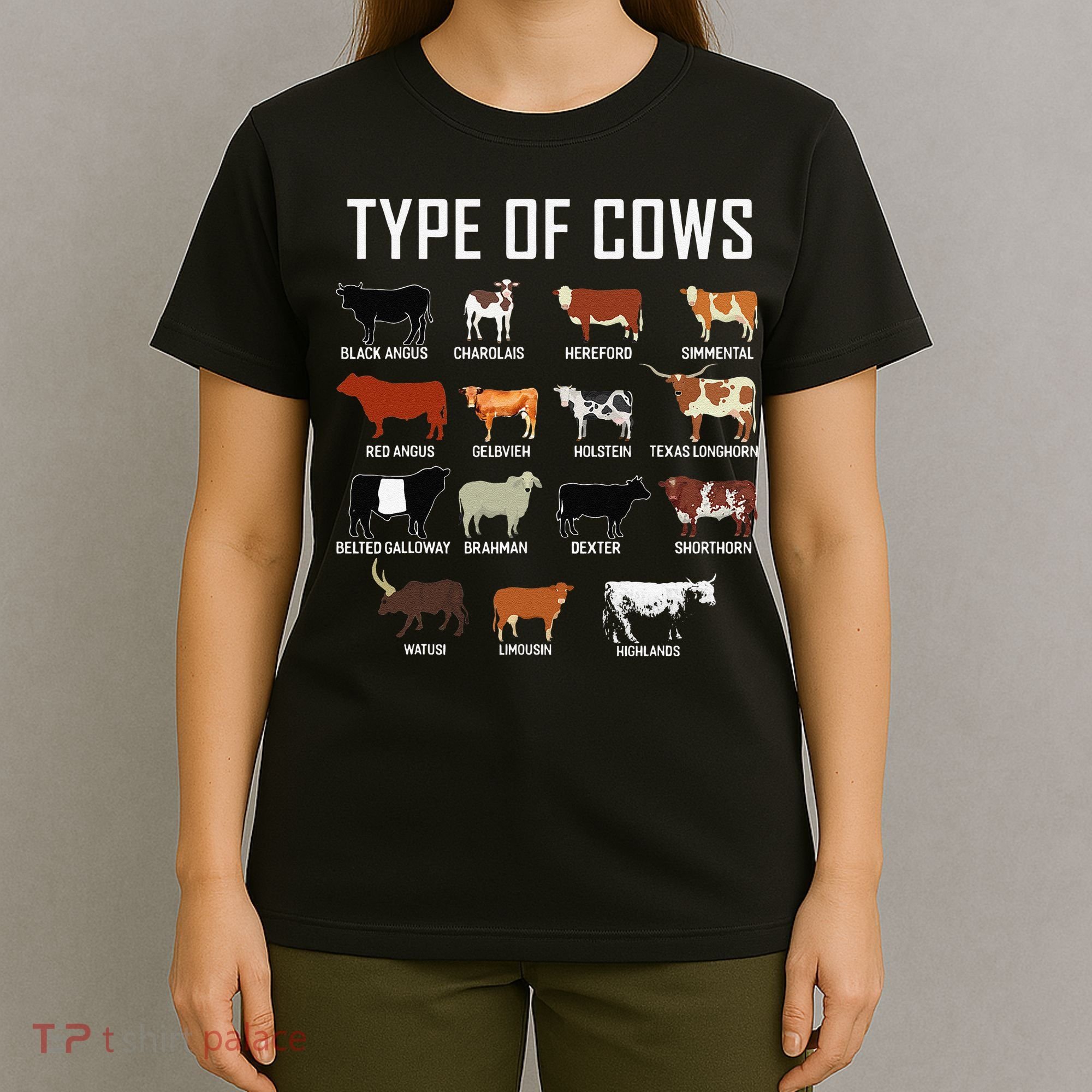 Types Of Cows Farmer Tee Costume Cow T-Shirt