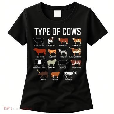 Types Of Cows Farmer Tee Costume Cow Women's T-Shirt