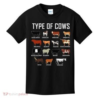 Types Of Cows Farmer Tee Costume Cow Kids T-Shirt