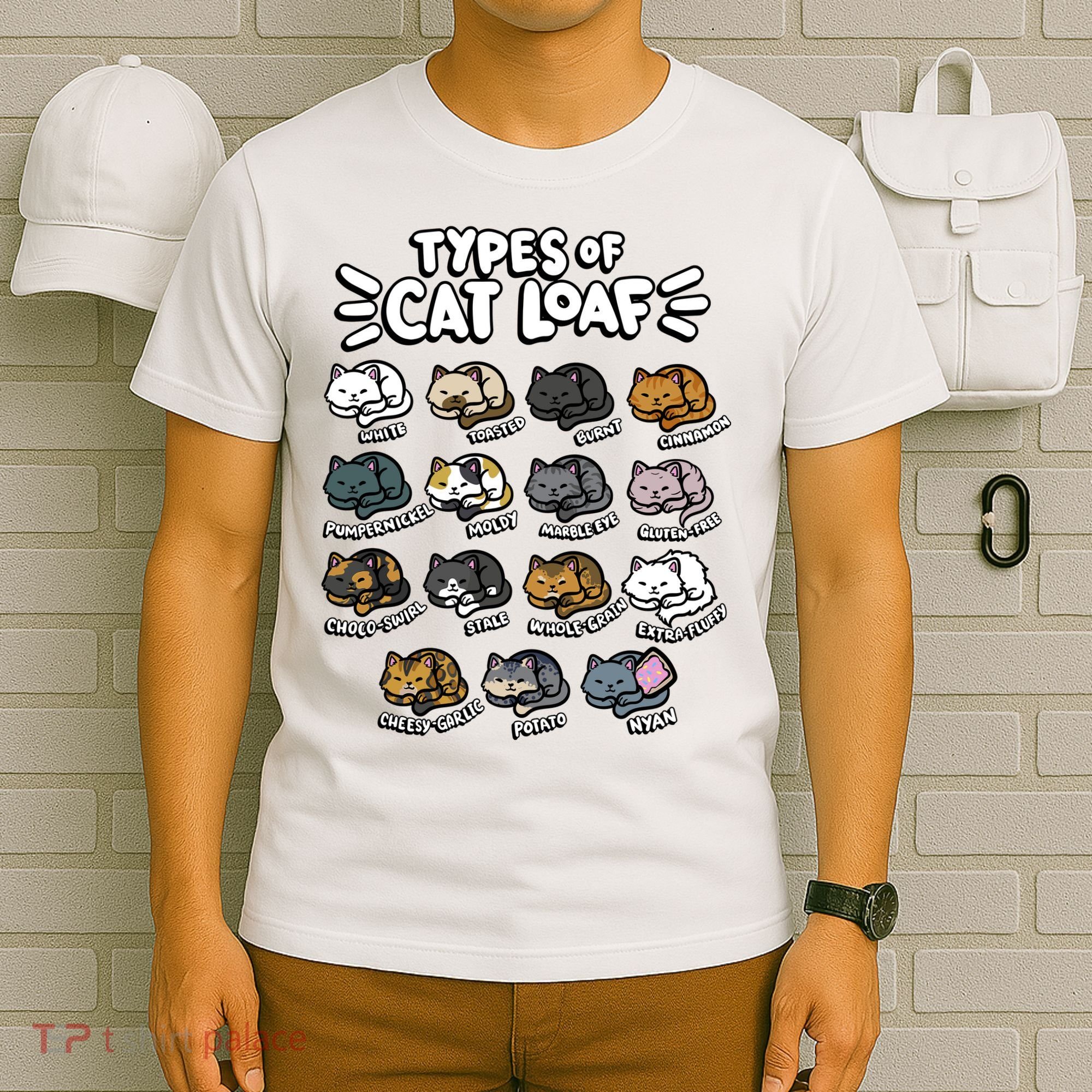 Types Of Cat Loaf Kitten Bread Lover Foodie Cute Pet Cat T-Shirt