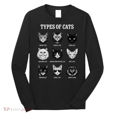 Types Of Cats Long Sleeve Shirt
