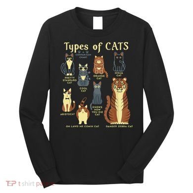 Types Of Cat Funny Comparison Cat Pet Lover Owner Long Sleeve Shirt