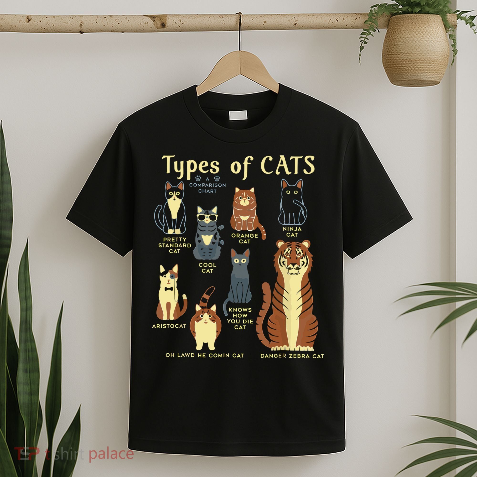 Types Of Cat Funny Comparison Cat Pet Lover Owner T-Shirt
