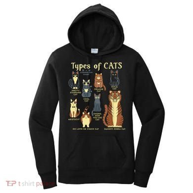 Types Of Cat Funny Comparison Cat Pet Lover Owner Women's Hoodie