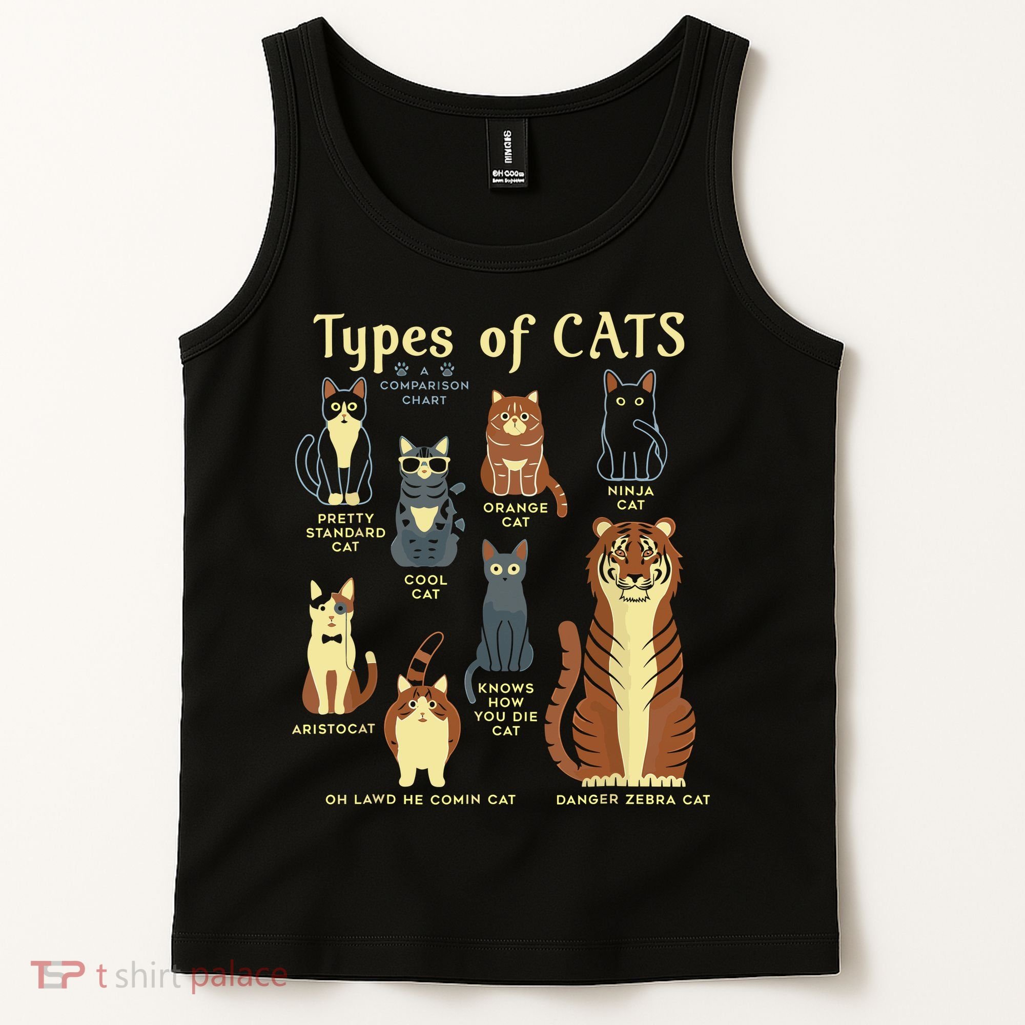 Types Of Cat Funny Comparison Cat Pet Lover Owner Tank Top