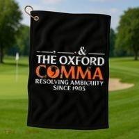 The Oxford Comma Resolving Ambiguity Since 1905 Golf Towel thumb 1