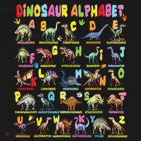 Types Of Dinosaurs Alphabet A-Z ABC Dino T-Shirt thumb 7