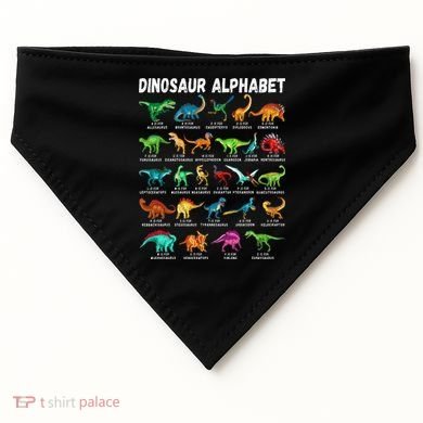 Types Of Dinosaurs Alphabet A Z ABC Dino Identification USA-Made Doggie Bandana