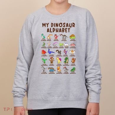 Types Of Dinosaurs Alphabet Dino Identification Meaningful Gift Women's Sweatshirt