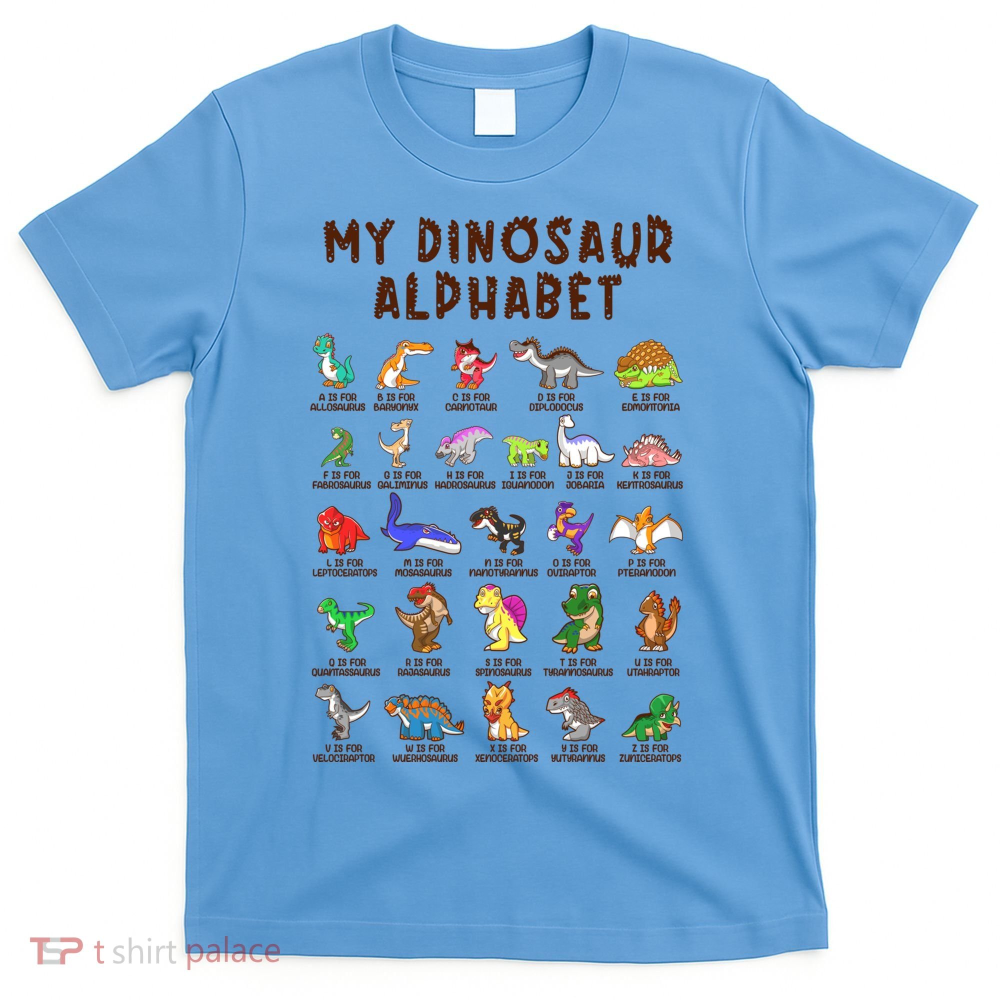 Types Of Dinosaurs Alphabet Dino Identification Meaningful Gift T-Shirt