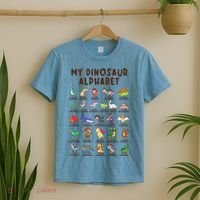 Types Of Dinosaurs Alphabet Dino Identification Meaningful Gift T-Shirt thumb 2