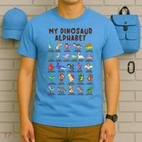 Types Of Dinosaurs Alphabet Dino Identification Meaningful Gift T-Shirt thumb 5