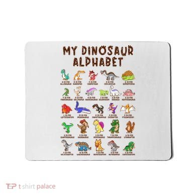 Types Of Dinosaurs Alphabet Dino Identification Meaningful Gift Mousepad