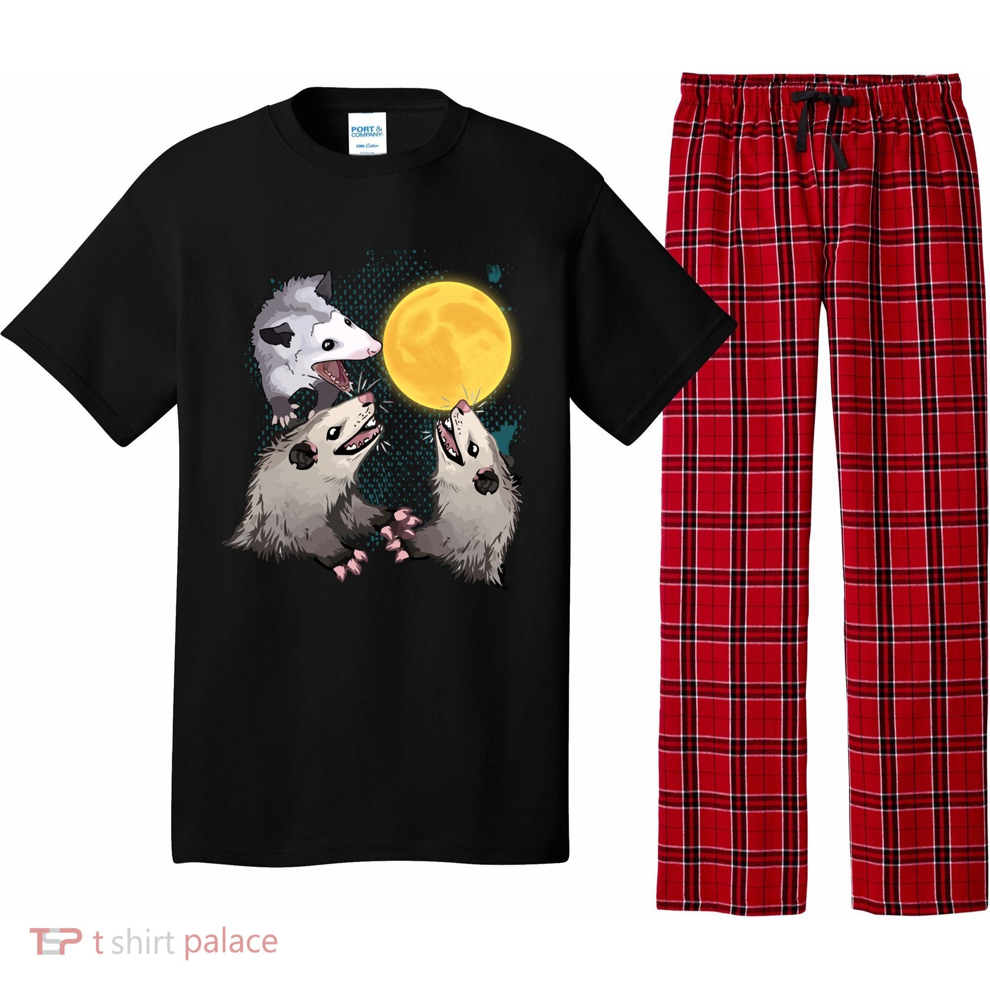 Three Opossum Dead Moon Possum Funny Gift Costumes Dults Gift Pajama Set