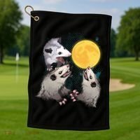 Three Opossum Dead Moon Possum Funny Gift Costumes Dults Gift Golf Towel thumb 1