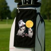 Three Opossum Dead Moon Possum Funny Gift Costumes Dults Gift Golf Towel thumb 2