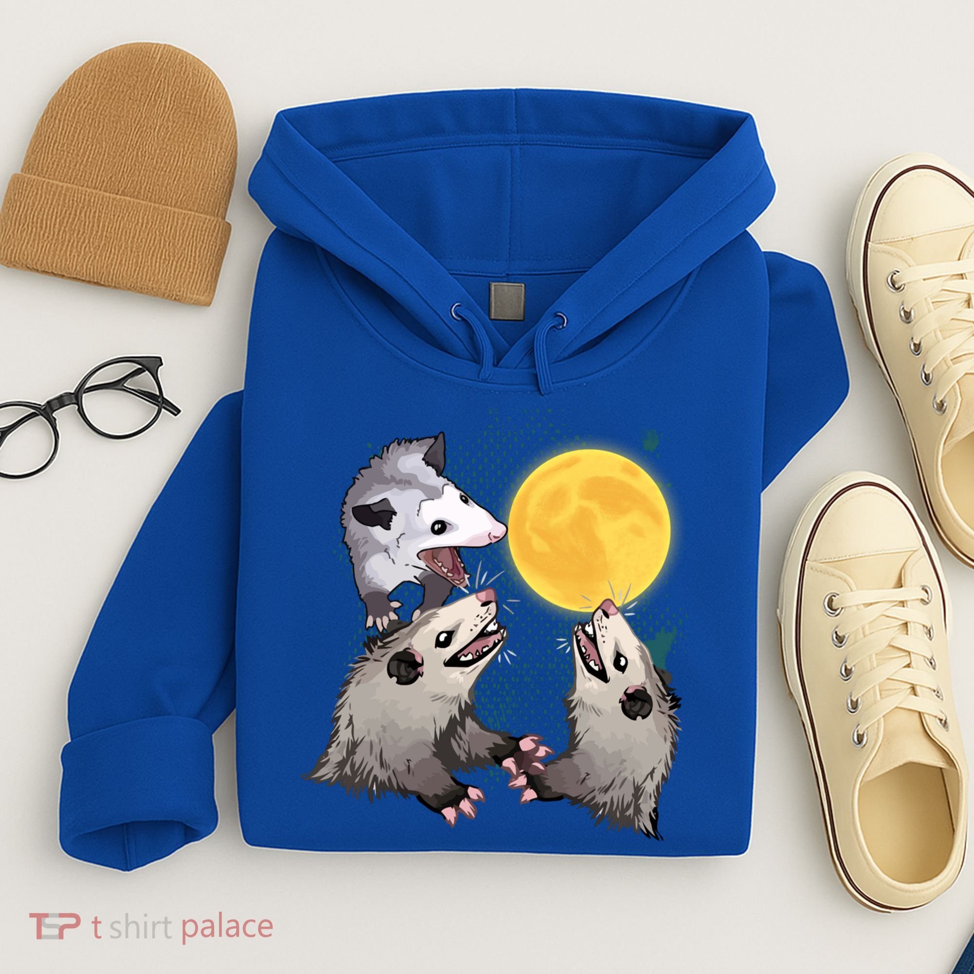 Three Opossum Dead Moon Possum Funny Gift Costumes Dults Gift Hoodie