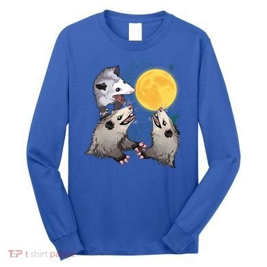 Three Opossum Dead Moon Possum Funny Gift Costumes Dults Gift Long Sleeve Shirt