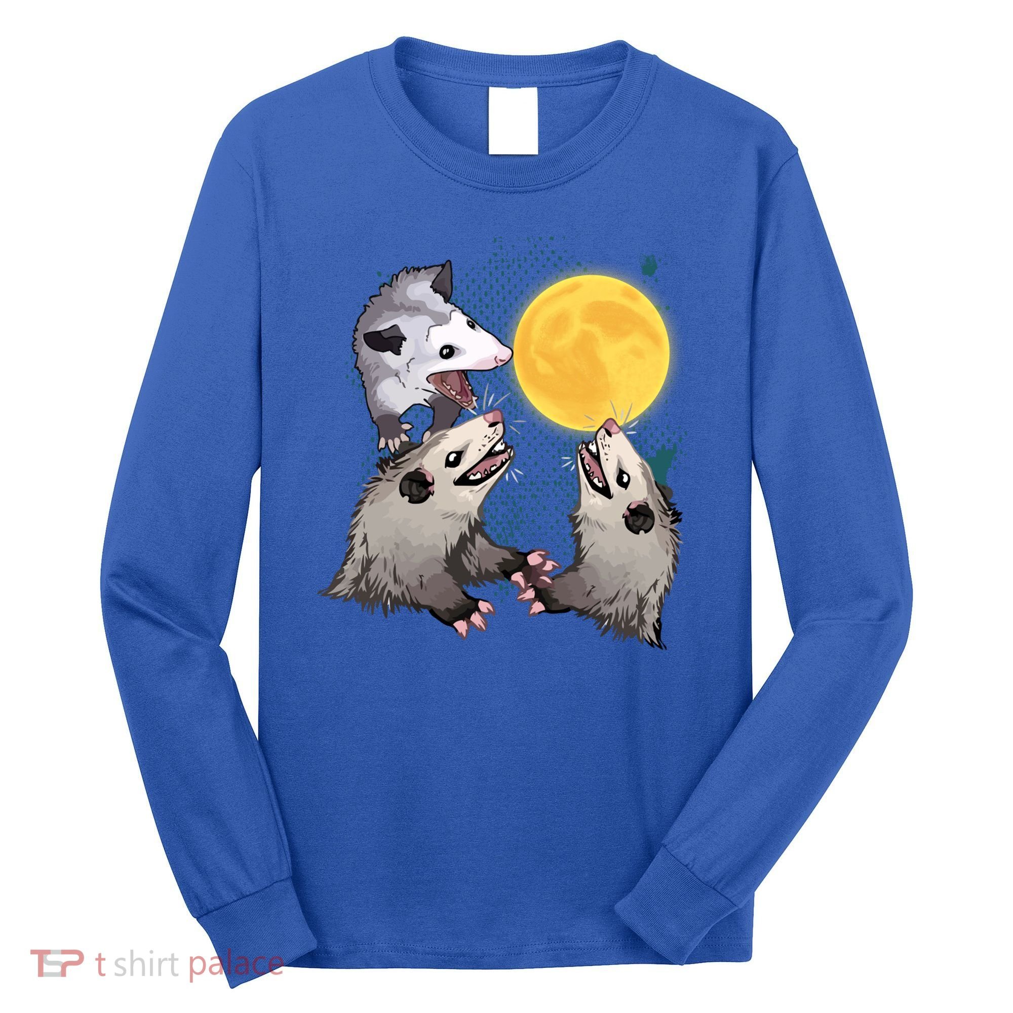 Three Opossum Dead Moon Possum Funny Gift Costumes Dults Gift Long Sleeve Shirt