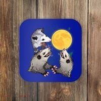 Three Opossum Dead Moon Possum Funny Gift Costumes Dults Gift Coaster thumb 0