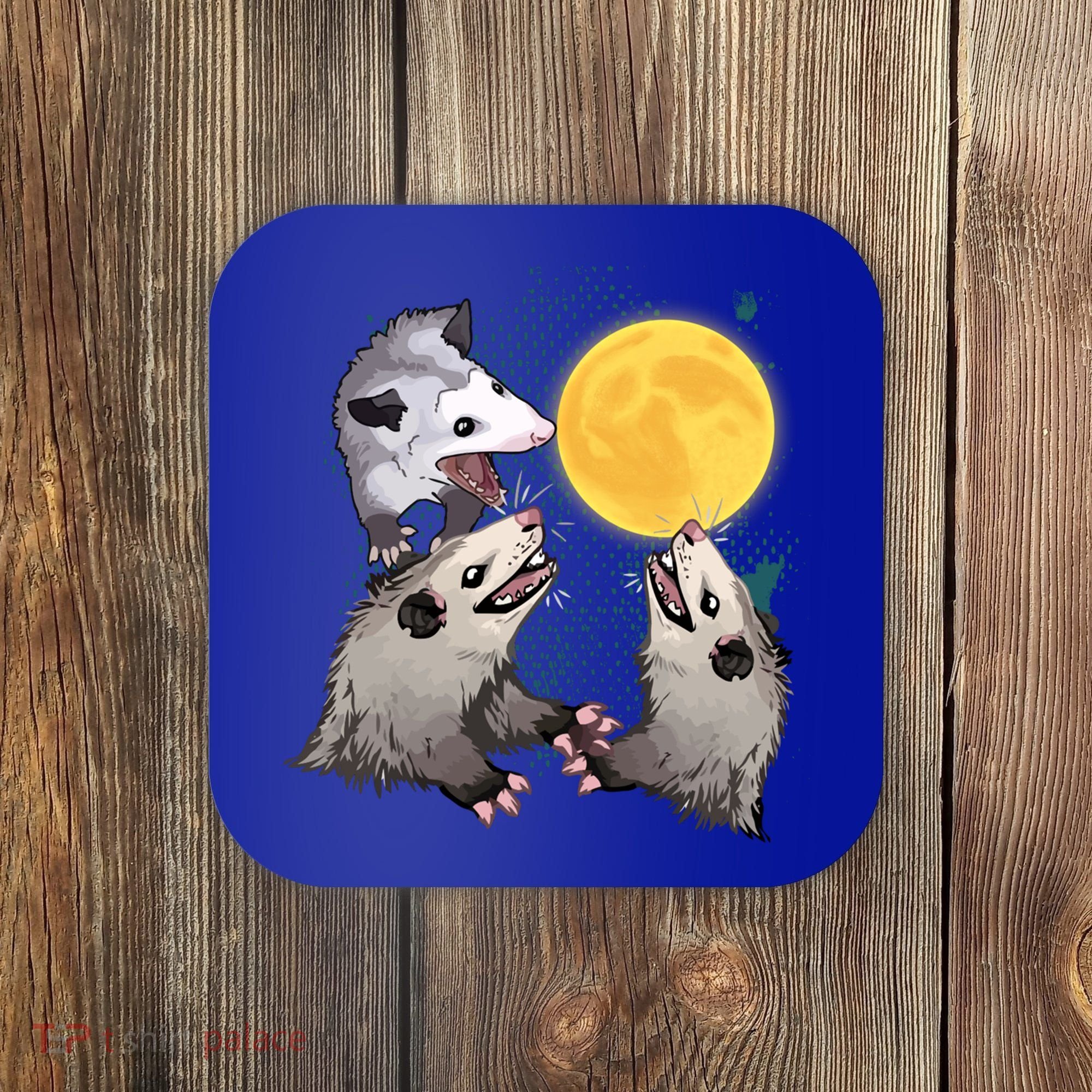 Three Opossum Dead Moon Possum Funny Gift Costumes Dults Gift Coaster