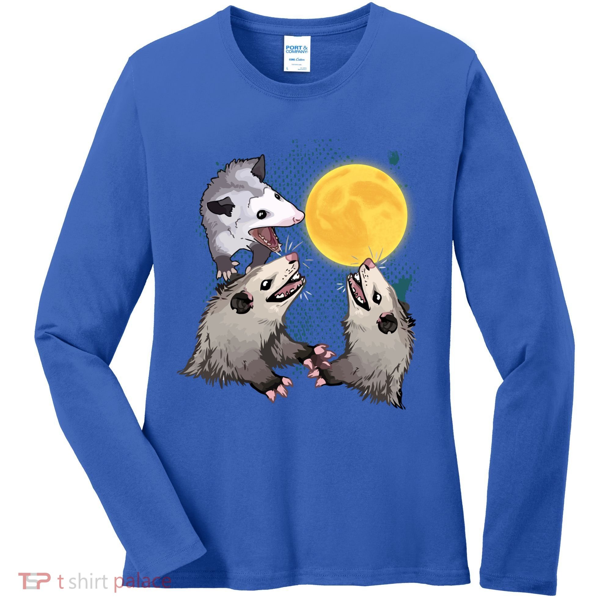 Three Opossum Dead Moon Possum Funny Gift Costumes Dults Gift Women's Long Sleeve Shirt