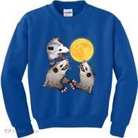 Three Opossum Dead Moon Possum Funny Gift Costumes Dults Gift Kids Sweatshirt thumb 0