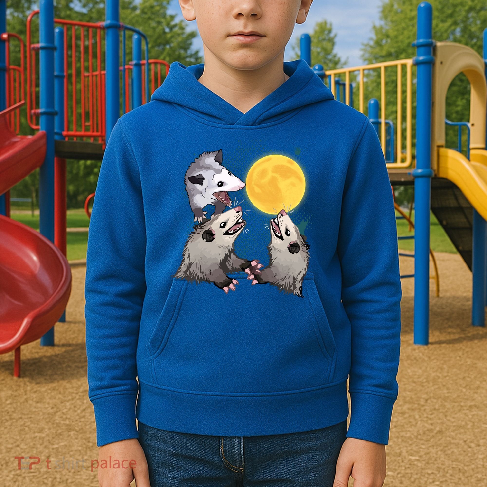 Three Opossum Dead Moon Possum Funny Gift Costumes Dults Gift Kids Hoodie