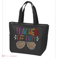 Teacher Off Duty Summer Break Cheetah Tote Bag thumb 3