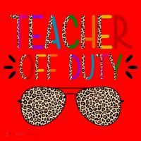 Teacher Off Duty Summer Break Cheetah Santa Hat thumb 1