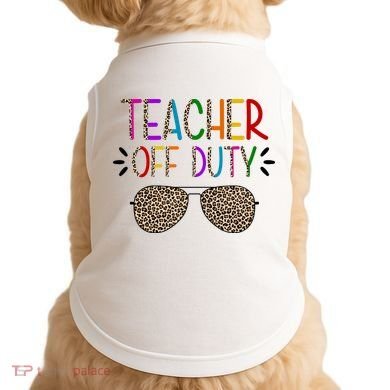 Teacher Off Duty Summer Break Cheetah Doggie Tank