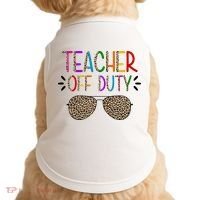 Teacher Off Duty Summer Break Cheetah Doggie Tank thumb 0