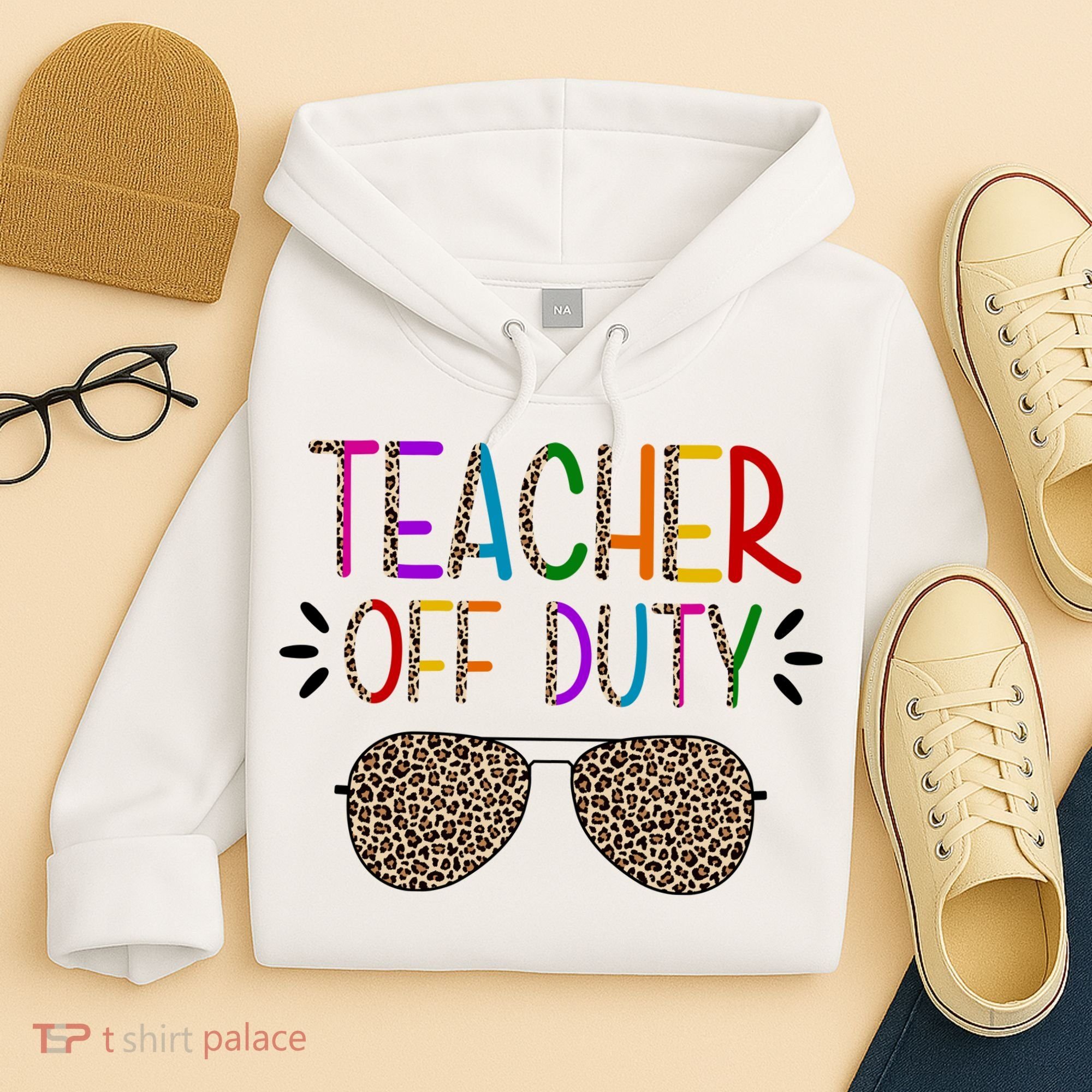 Teacher Off Duty Summer Break Cheetah Hoodie