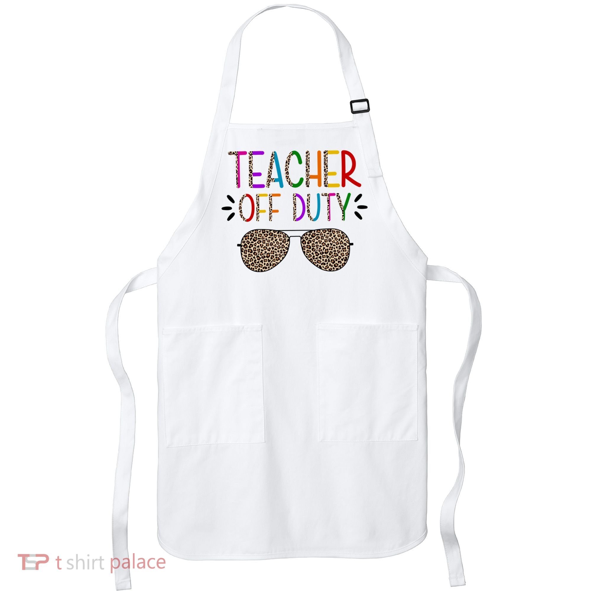 Teacher Off Duty Summer Break Cheetah Apron