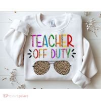 Teacher Off Duty Summer Break Cheetah Sweatshirt thumb 2