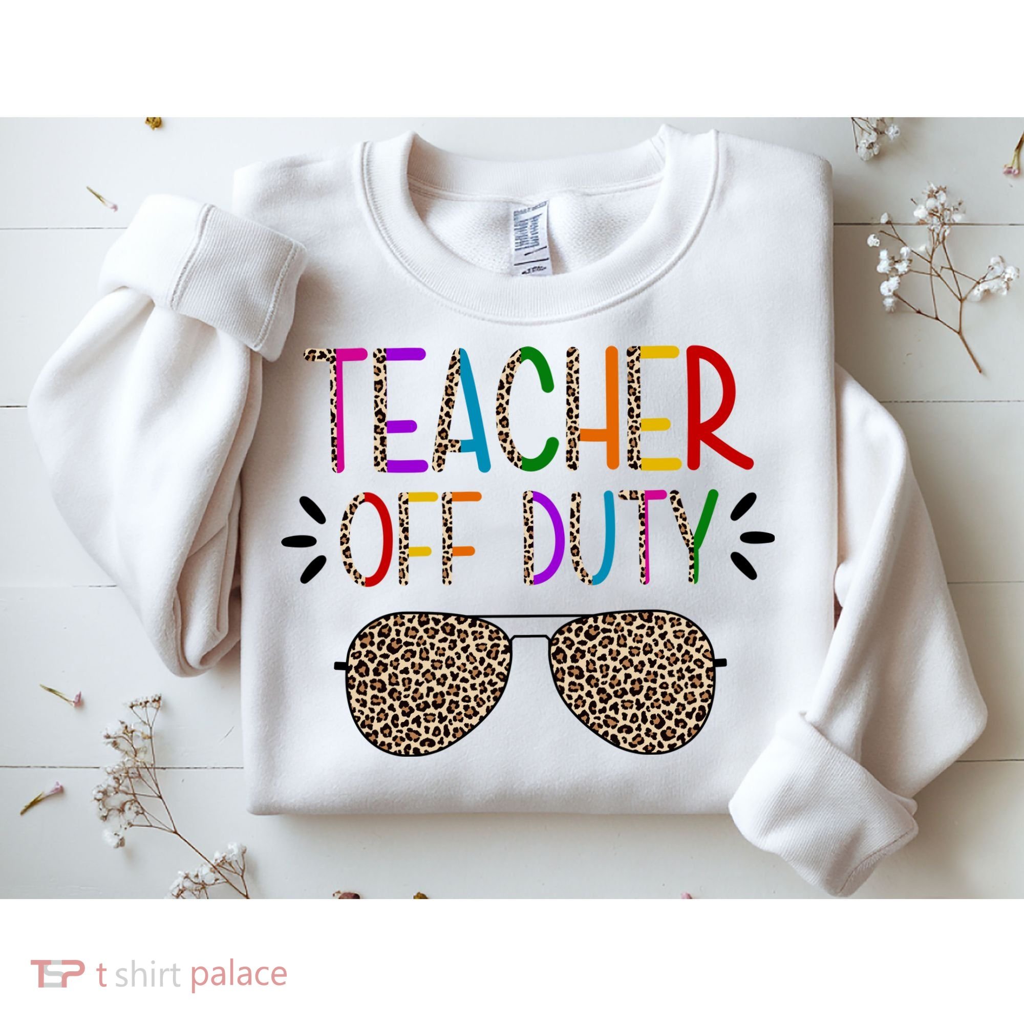 Teacher Off Duty Summer Break Cheetah Sweatshirt