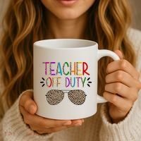 Teacher Off Duty Summer Break Cheetah Coffee Mug thumb 3