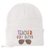 Teacher Off Duty Summer Break Cheetah Beanie thumb 0