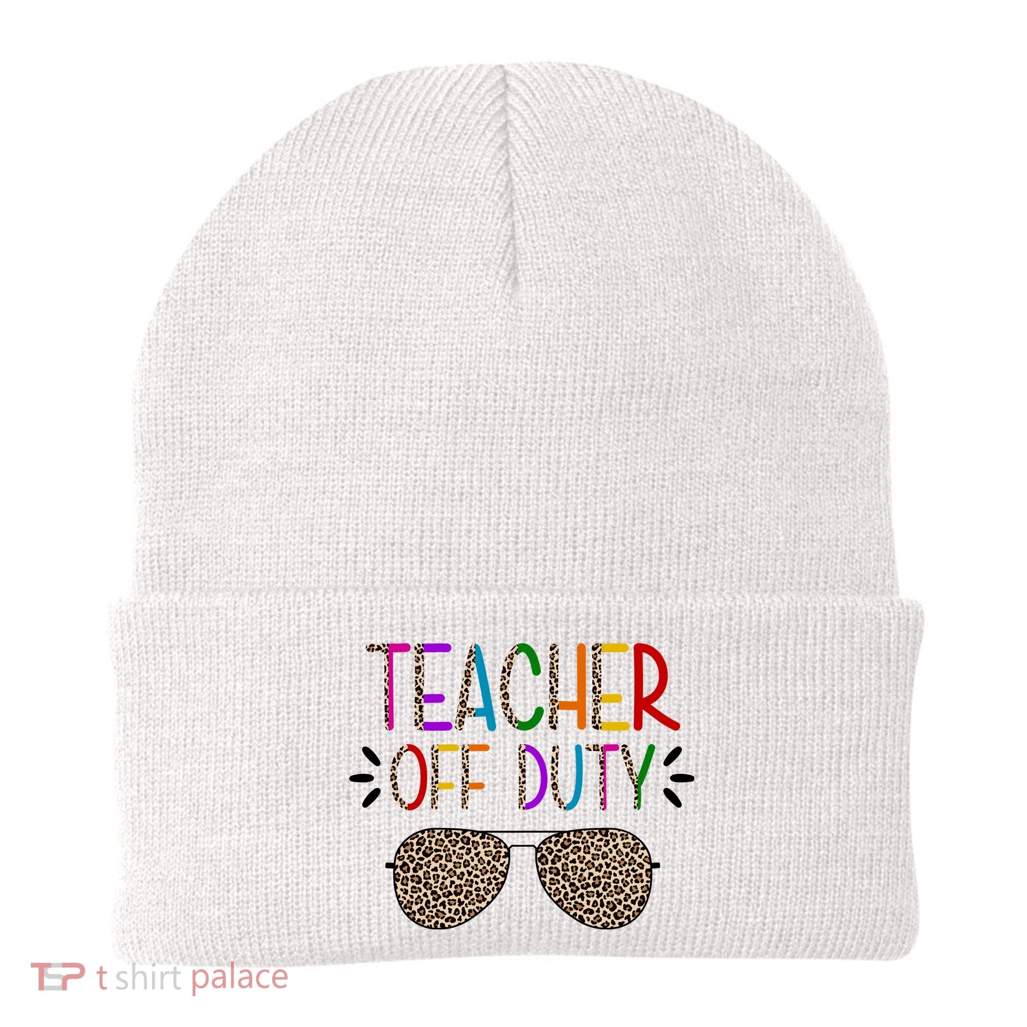 Teacher Off Duty Summer Break Cheetah Beanie