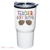Teacher Off Duty Summer Break Cheetah Tumbler thumb 0