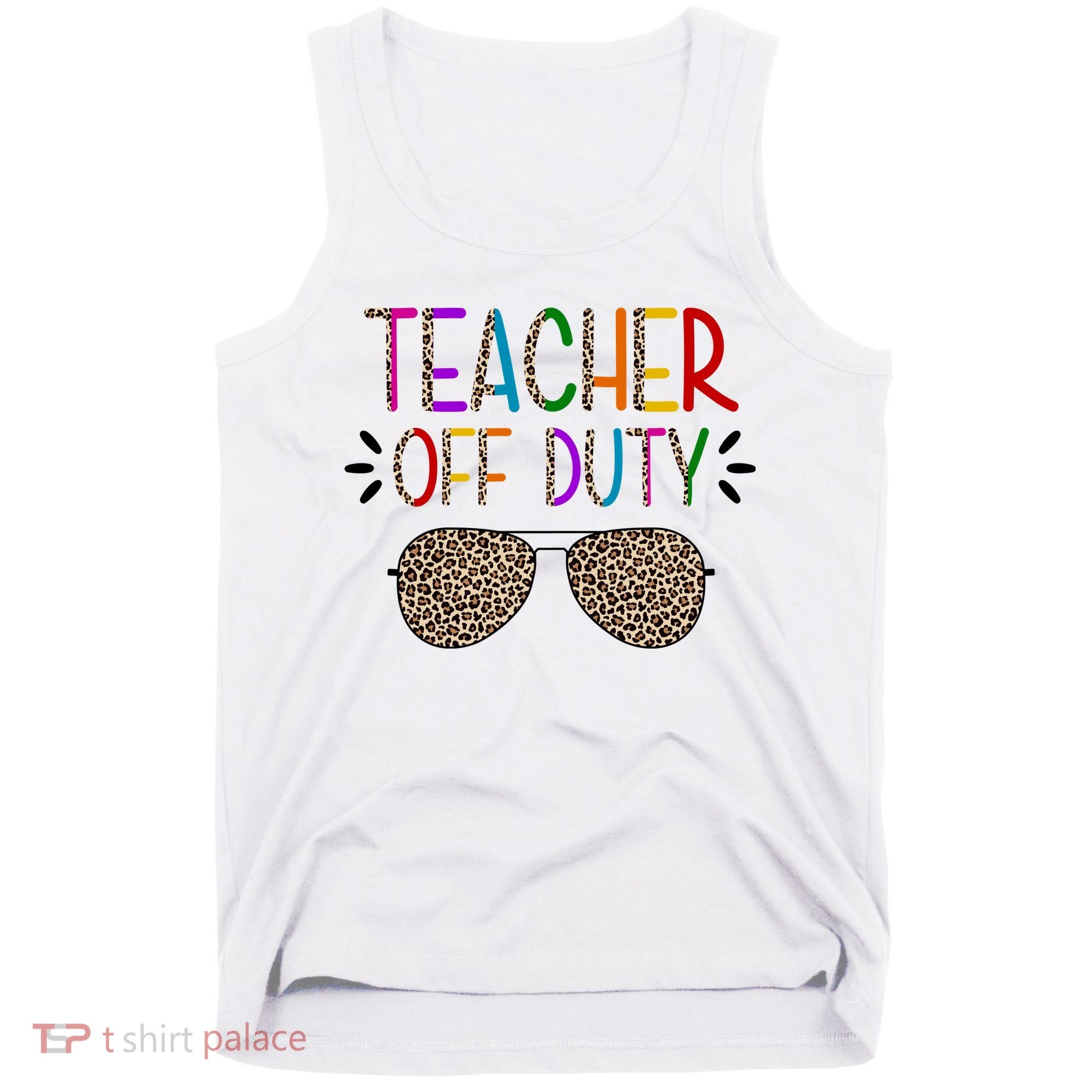 Teacher Off Duty Summer Break Cheetah Tank Top