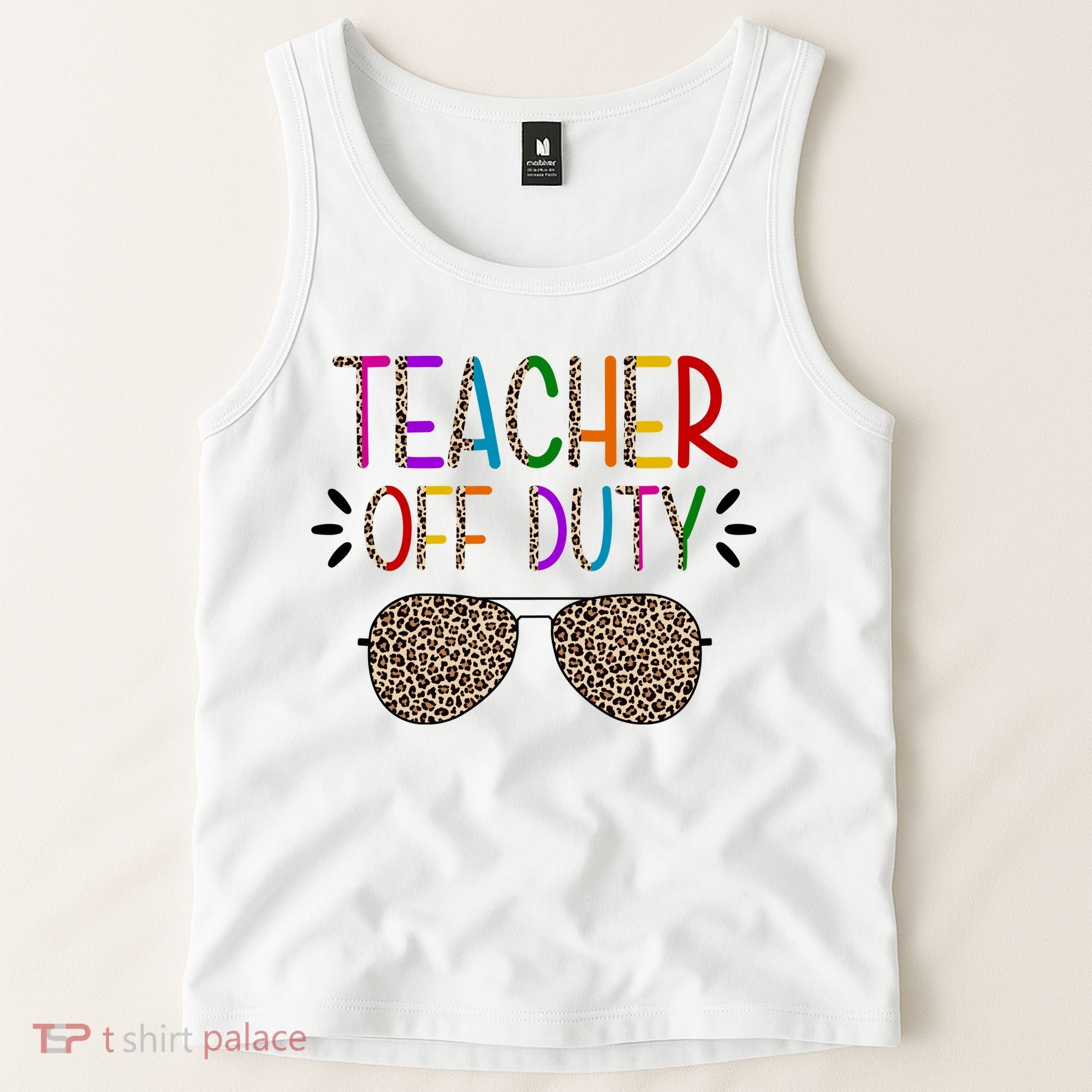 Teacher Off Duty Summer Break Cheetah Tank Top