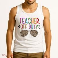 Teacher Off Duty Summer Break Cheetah Tank Top thumb 3