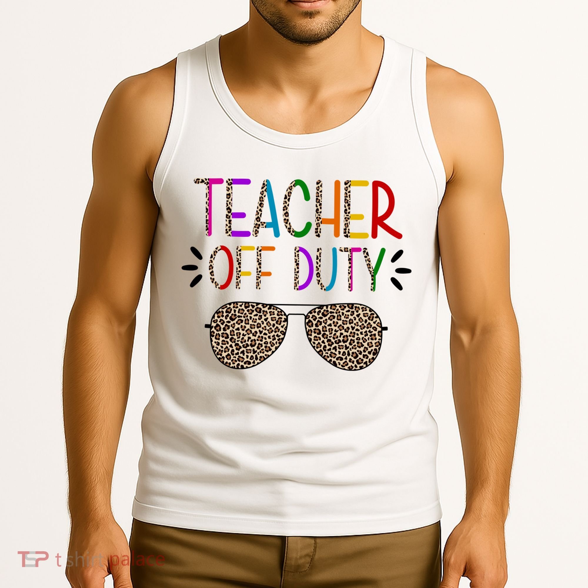 Teacher Off Duty Summer Break Cheetah Tank Top